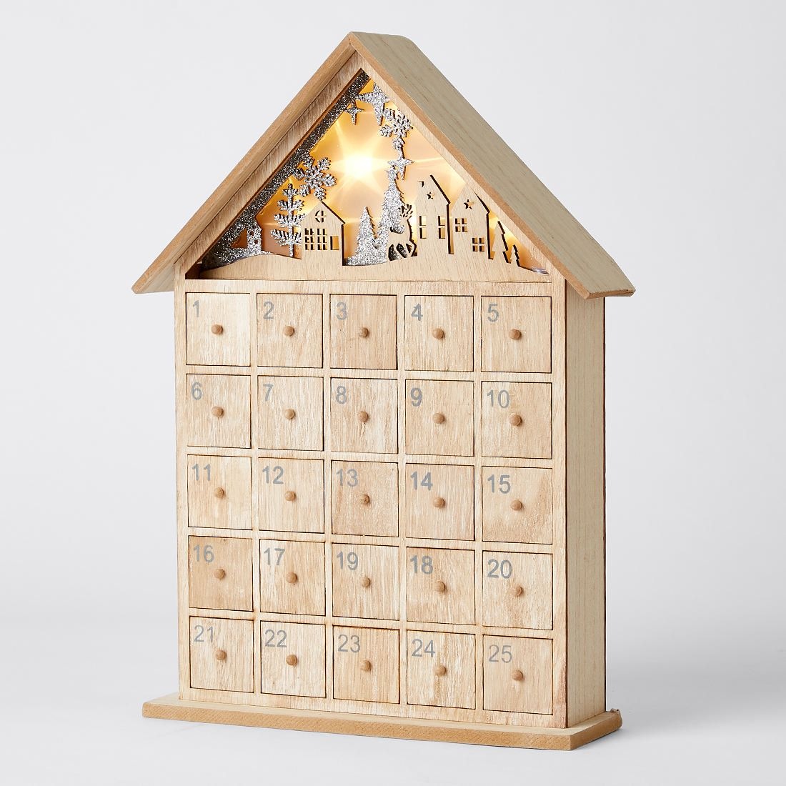 Wooden Light Up Advent Calendar Target Australia