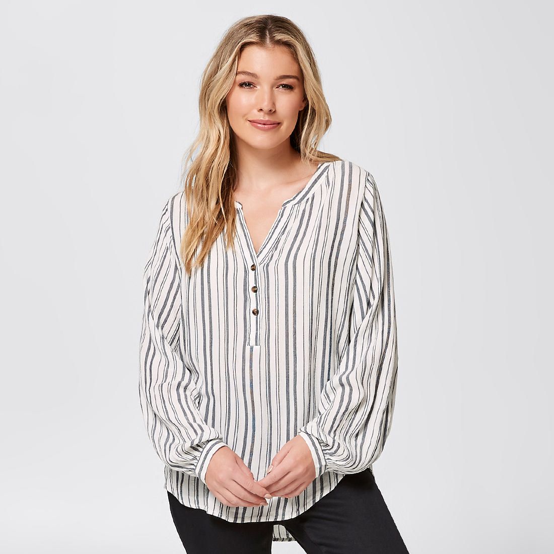 navy blue peasant top