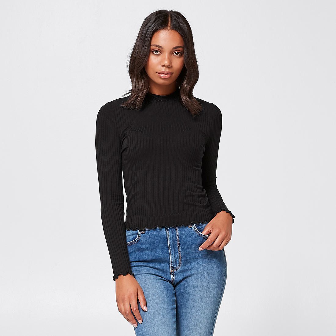 Lily Loves High Neck Ribbed T-Shirt 
