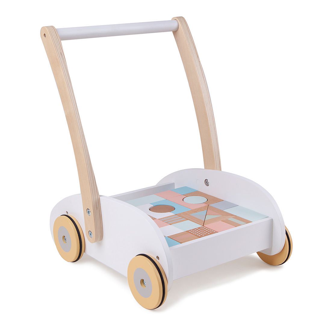 Young Ones Wooden Walker With Blocks 