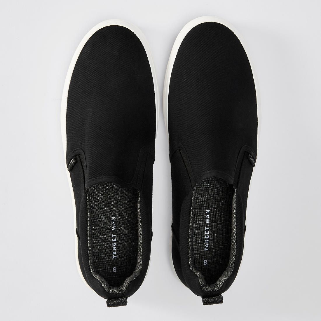 target black slip ons