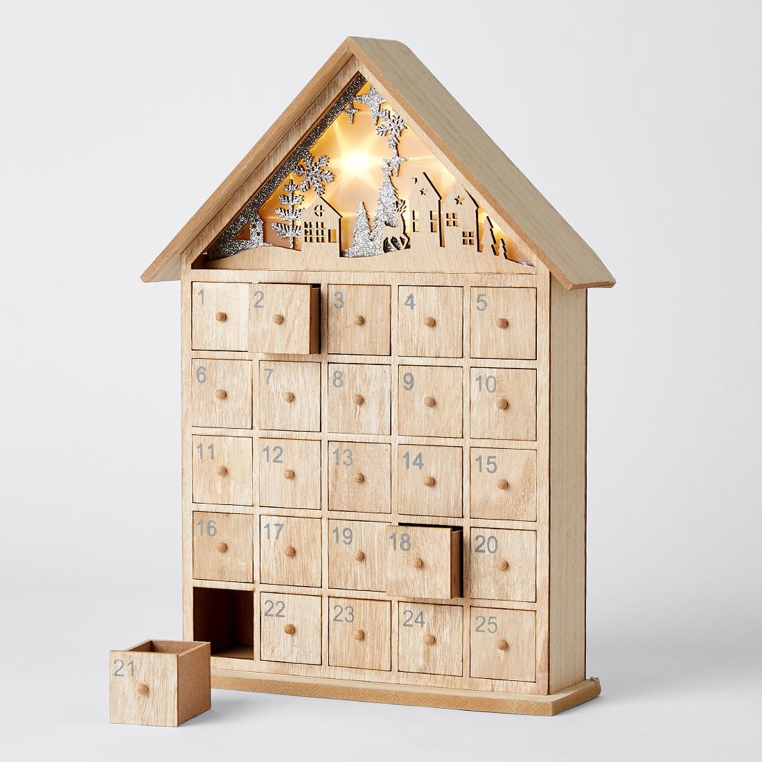 Wooden Light Up Advent Calendar Target Australia