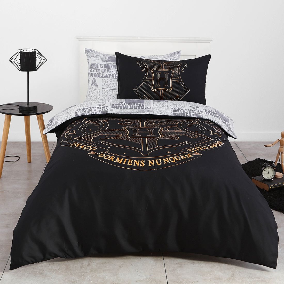 Harry Potter Hogwarts Newspaper Quilt Cover Set Target Australia