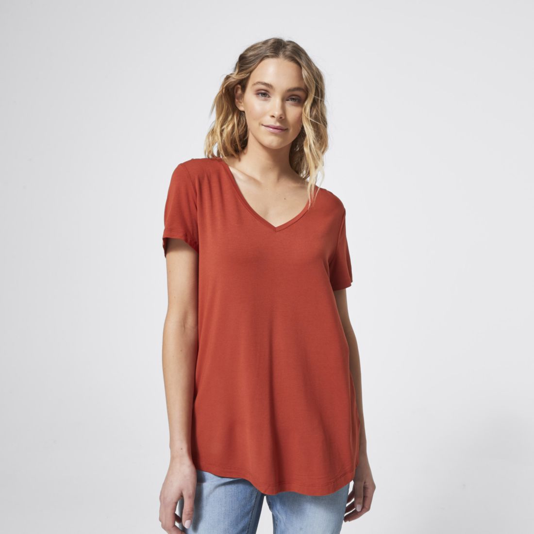 Modal/Elastane V-Neck T-Shirt | Target 