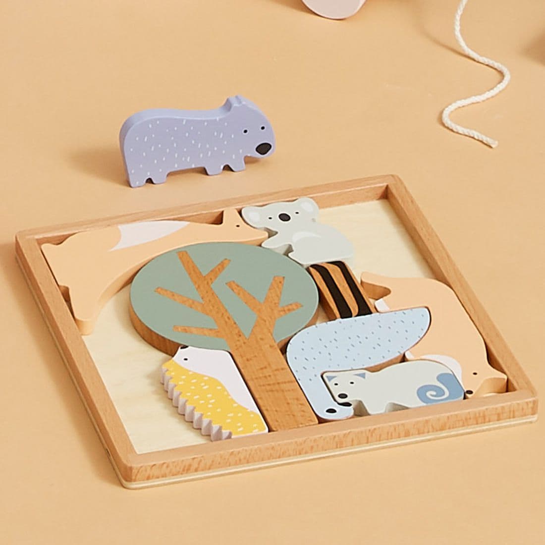 wooden animal puzzle target