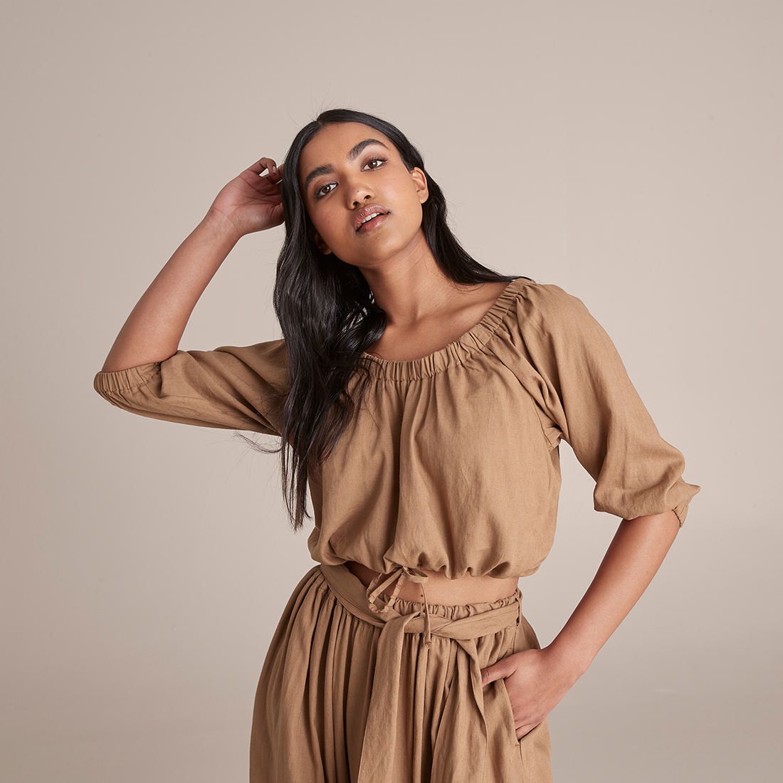 off the shoulder blouson top