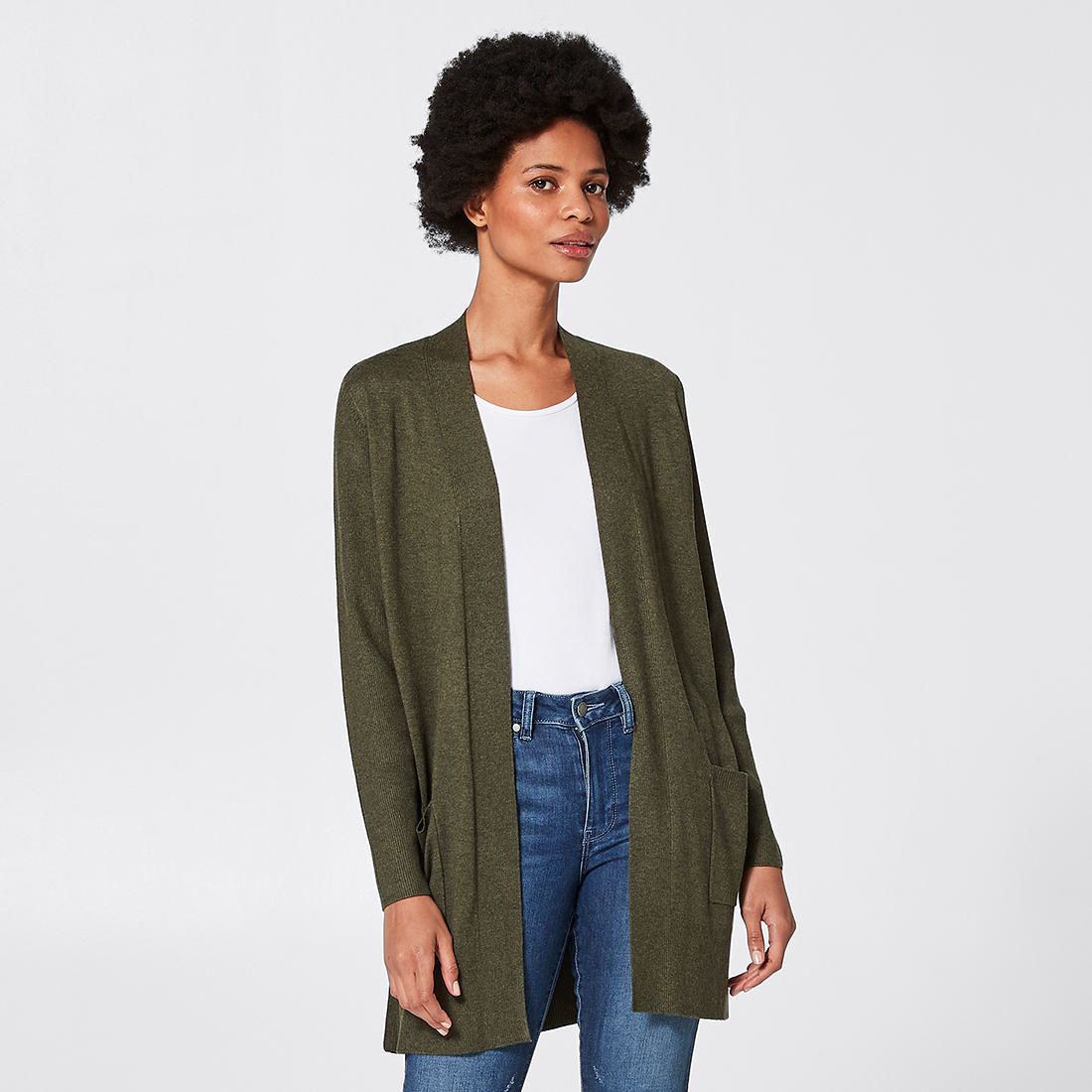 Edge-To-Edge Cardigan - Khaki Green 