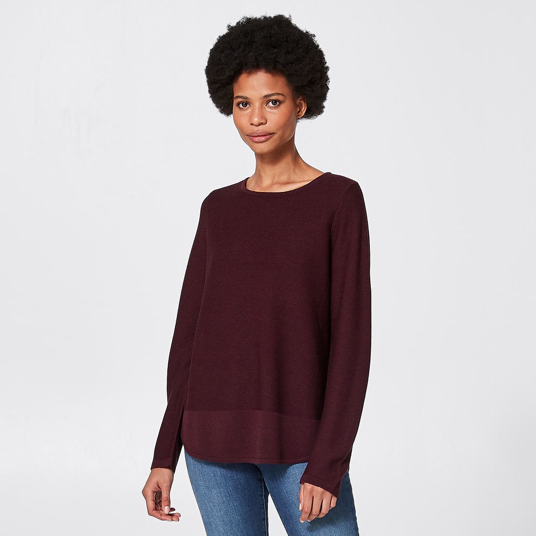 curved hem jumper