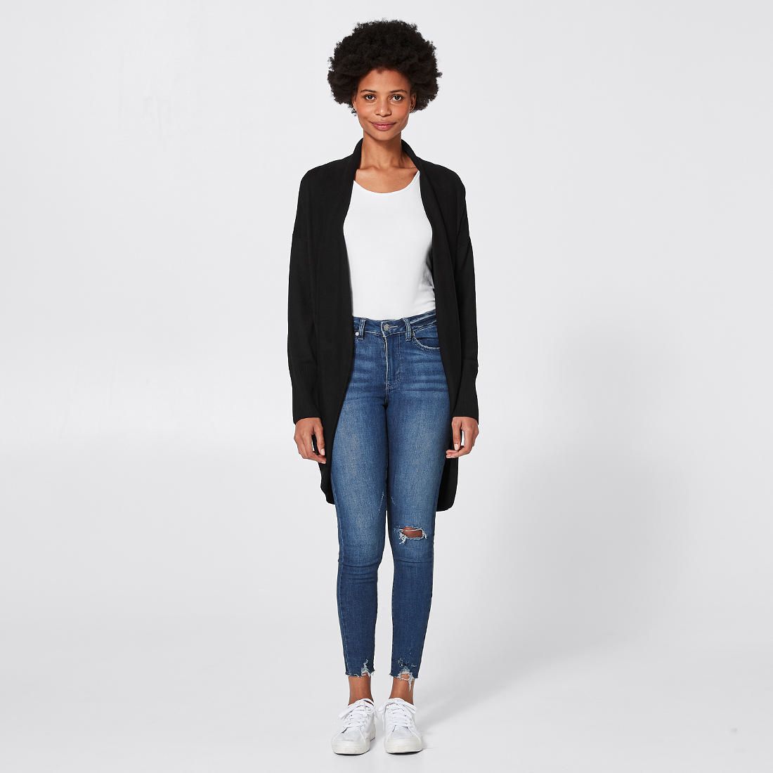 Black cocoon cardigan shop