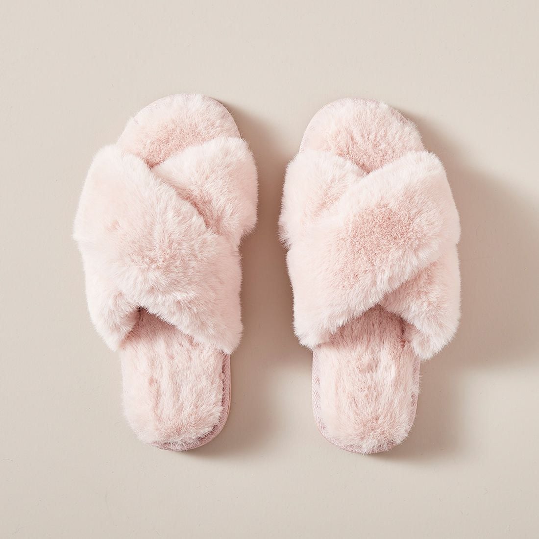 Furry pink slippers sale