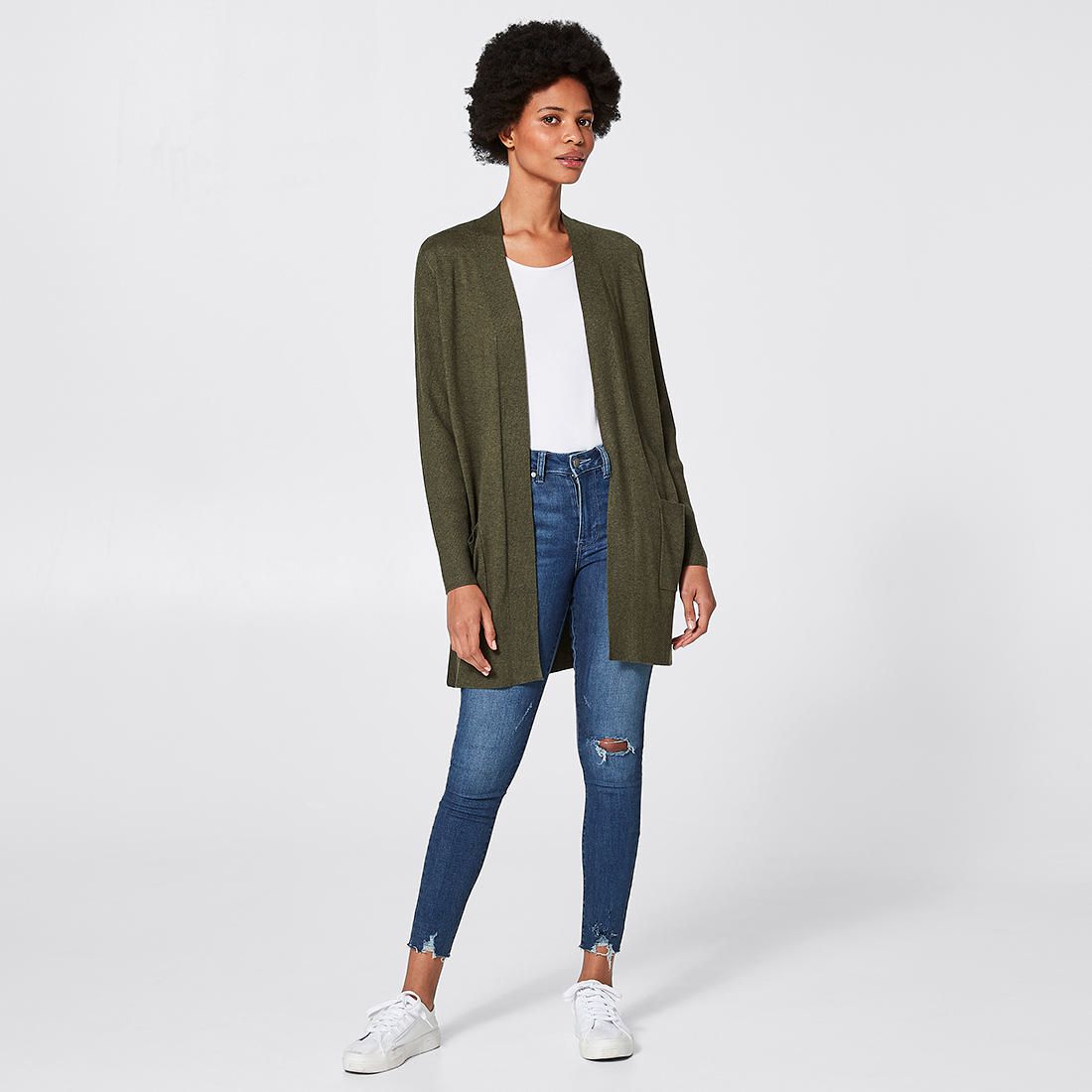 Edge-To-Edge Cardigan - Khaki Green 