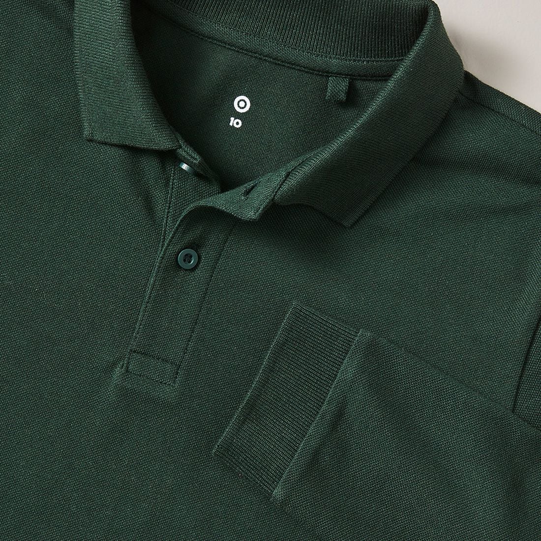 Long Sleeve Polo Top - Bottle Green 