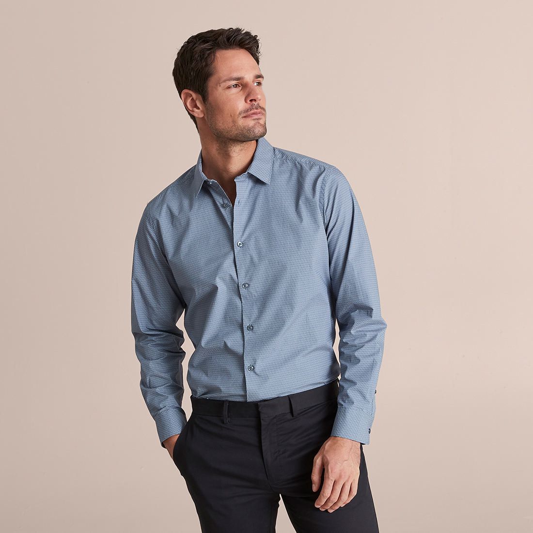 Preview Stitch Print Long Sleeve Shirt 