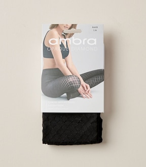 Ambra 1 Pack Diamond Net Tights - Black