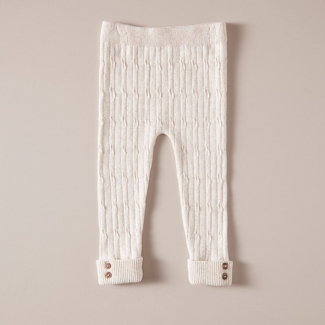 Baby Cable Knit Leggings - Oatmeal 