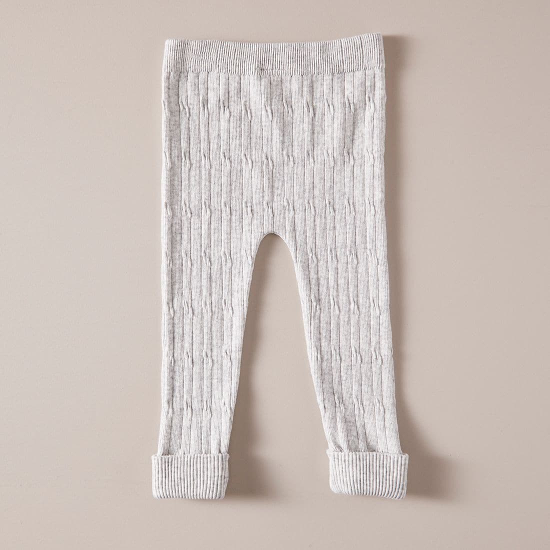 Baby Cable Knit Leggings - Grey 