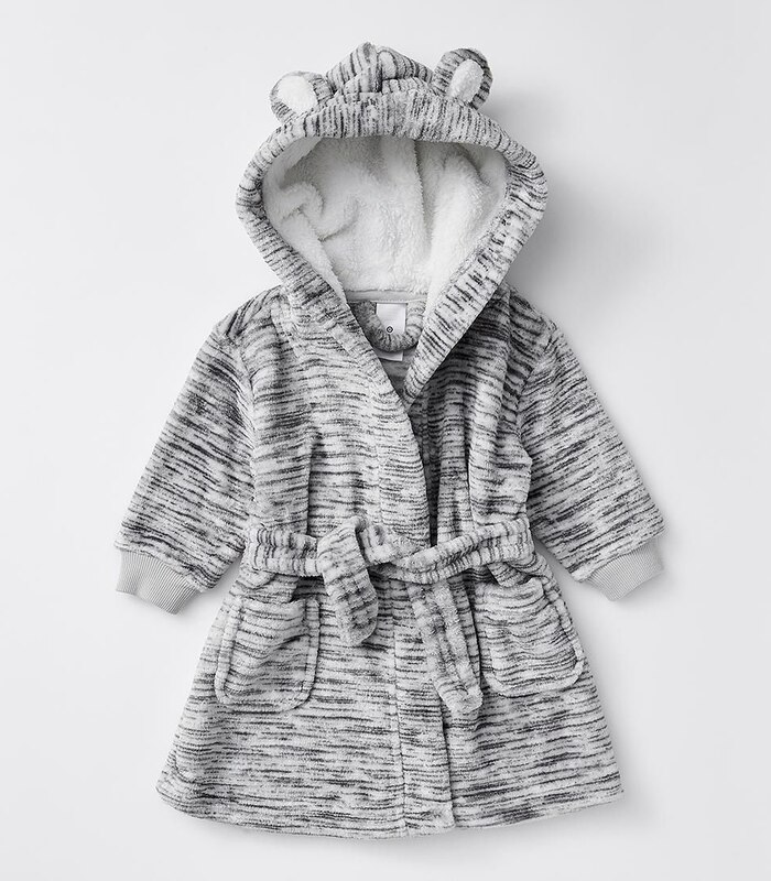 Baby Fleece Hooded Gown Grey Target Australia