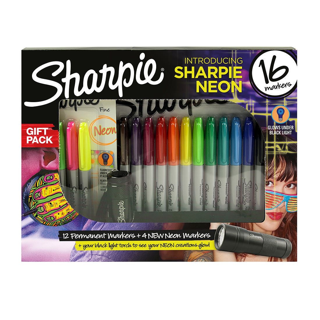 sharpie 16 pack neon