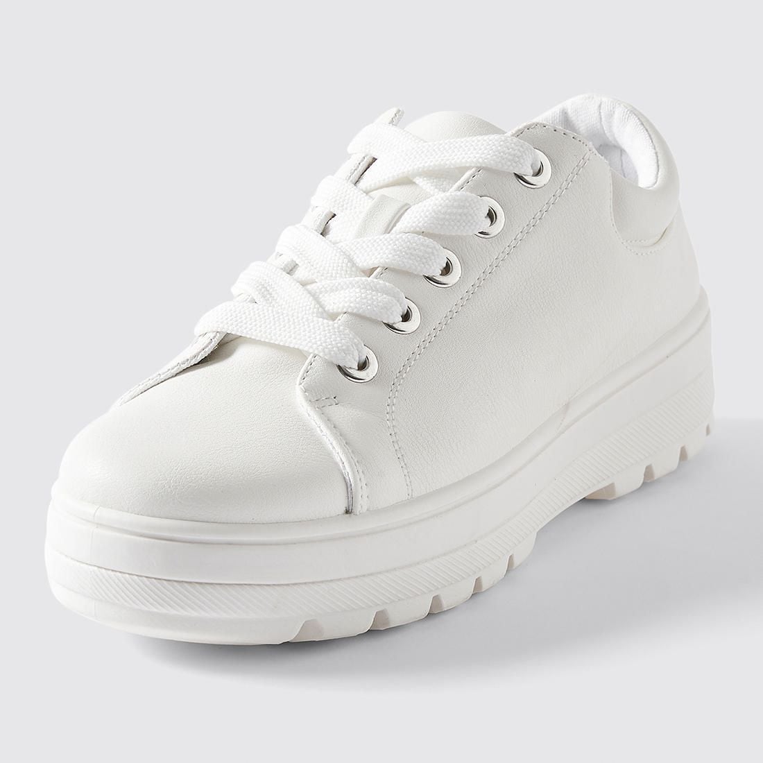 target white platform sneakers
