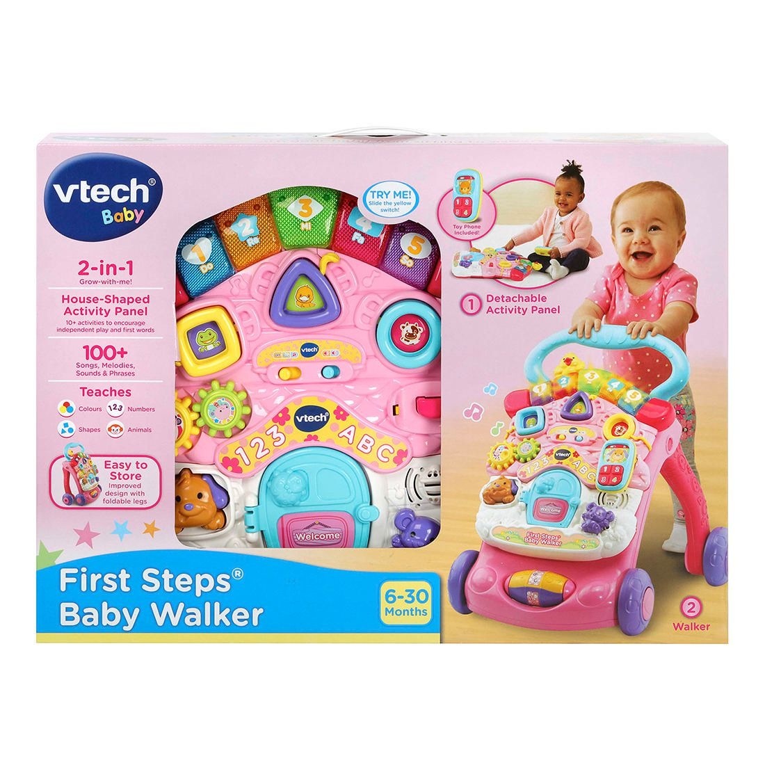 Vtech First Steps Baby Walker Pink Target Australia