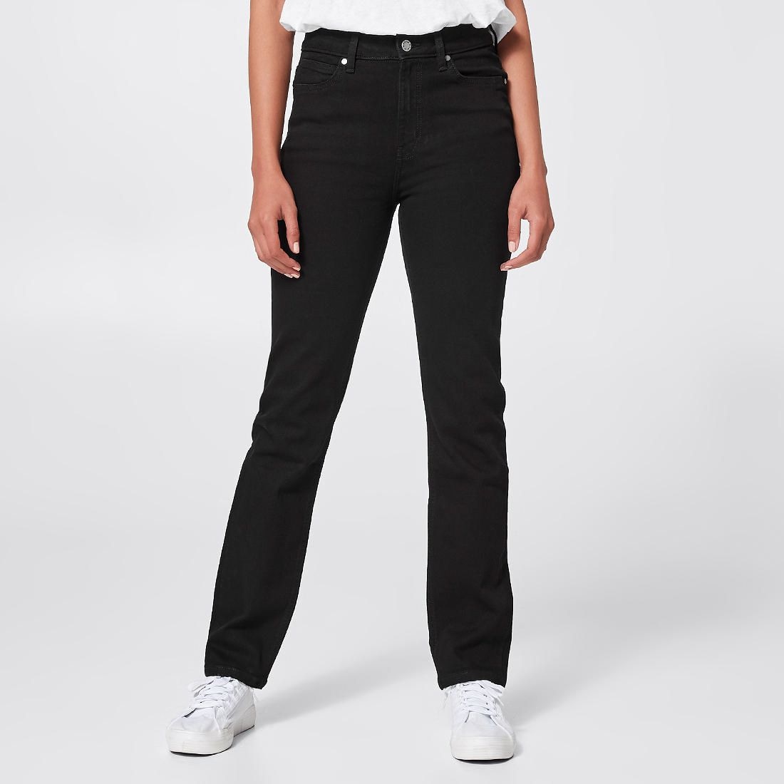 Denim Alexa High Rise Full Length Straight Leg Jeans Black Target Australia