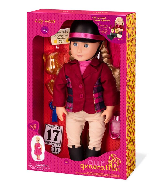 Our Generation Doll By Battat Lily Anna 18" Deluxe Posable Equestrian