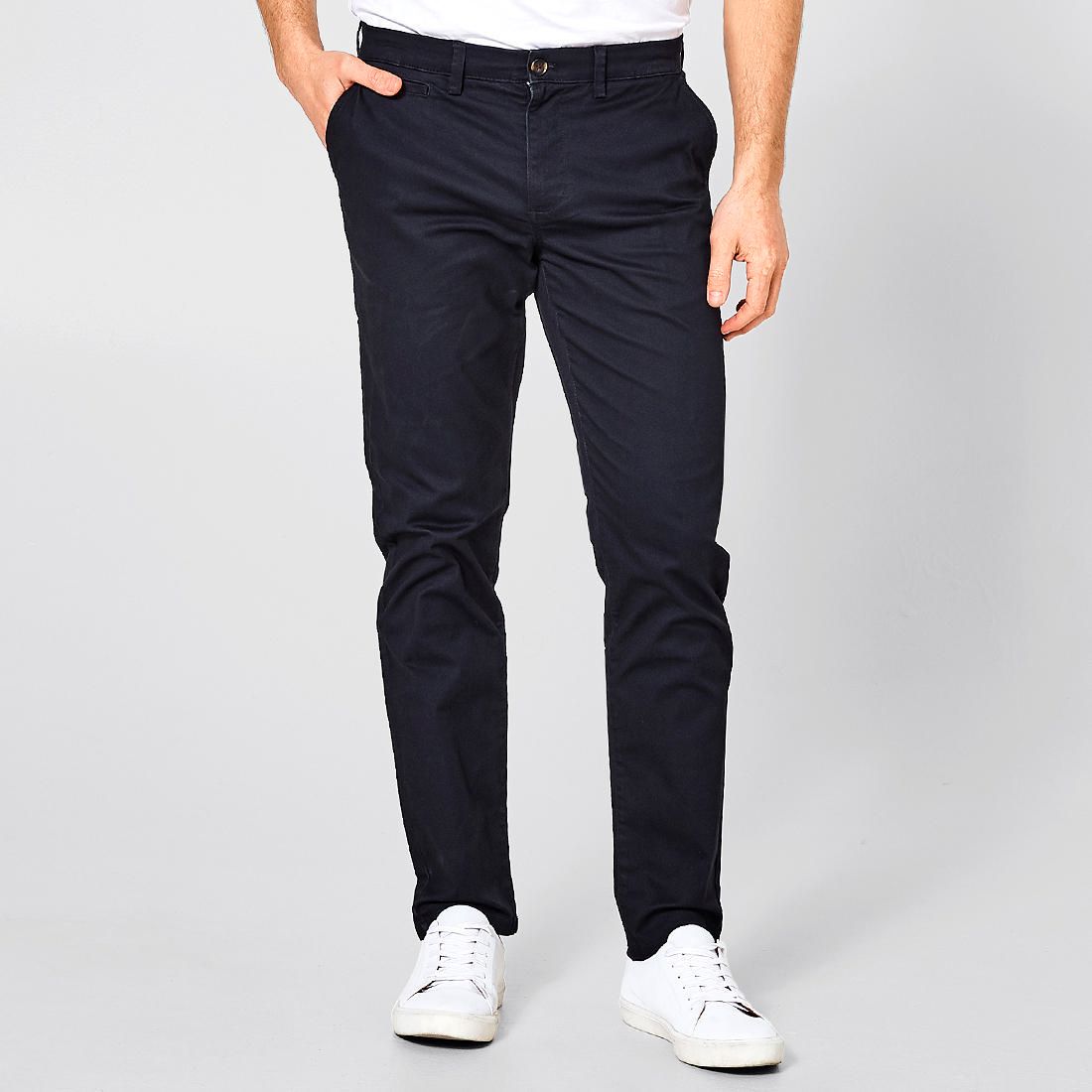 dark blue chino pants