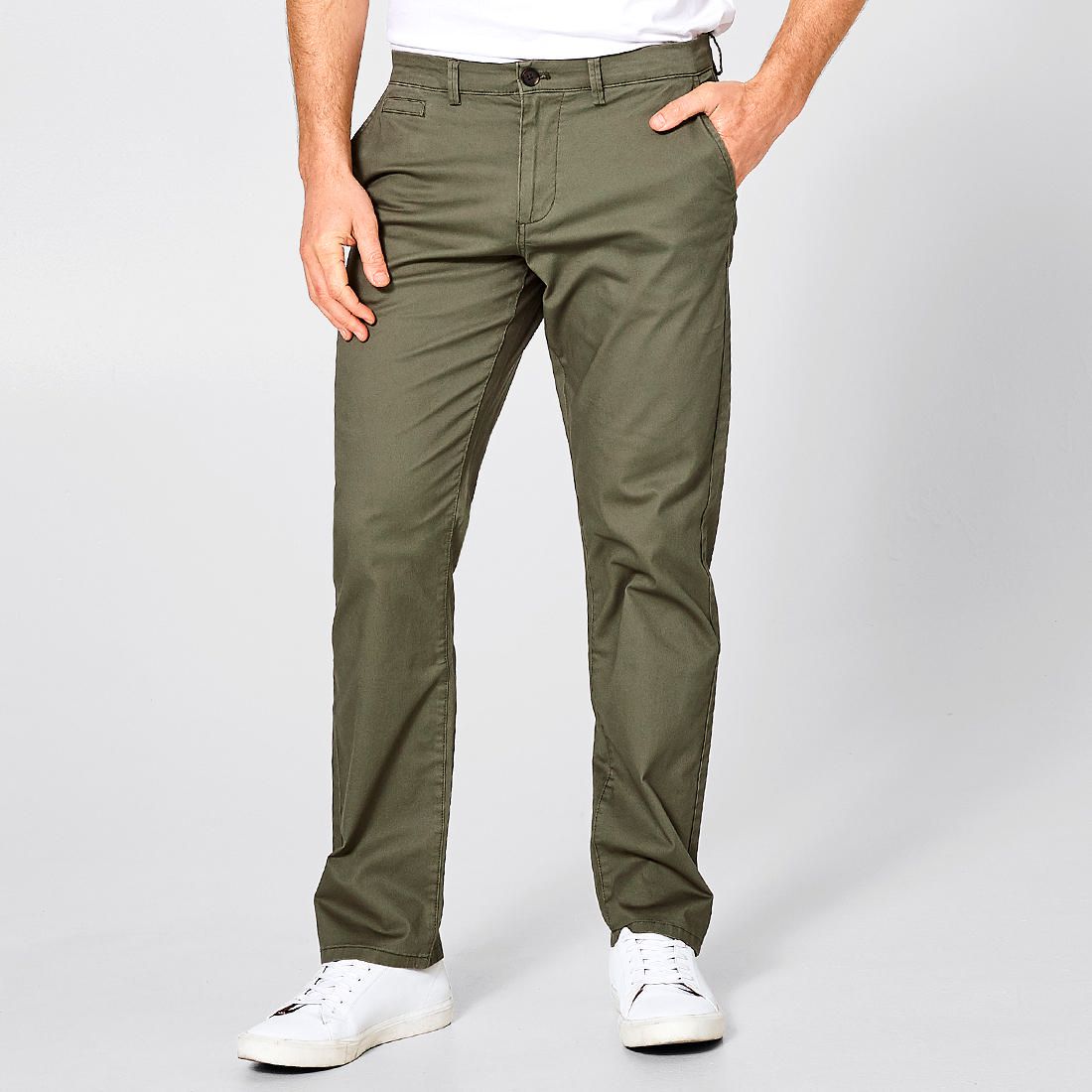 khaki straight pants