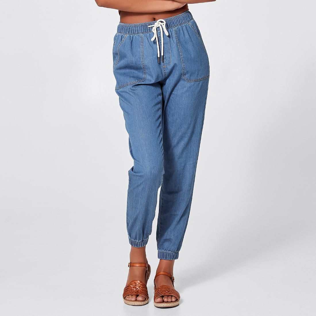 womens denim jogger pants australia
