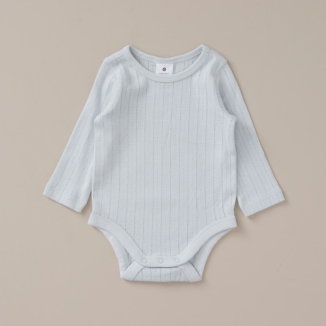 Baby Organic Cotton Pointelle Bodysuit Blue Target Australia