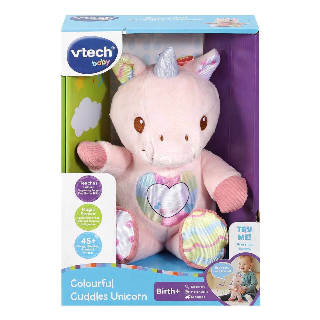 VTech 528103 Baby Colourful Cuddles Unicorn Multicolour for sale online 