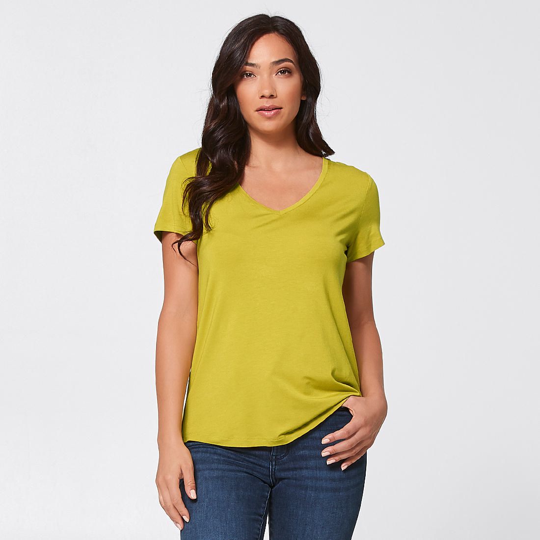 mustard v neck top