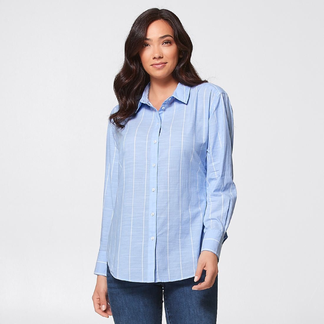 Courtney Shirt - Blue/White Stripe 