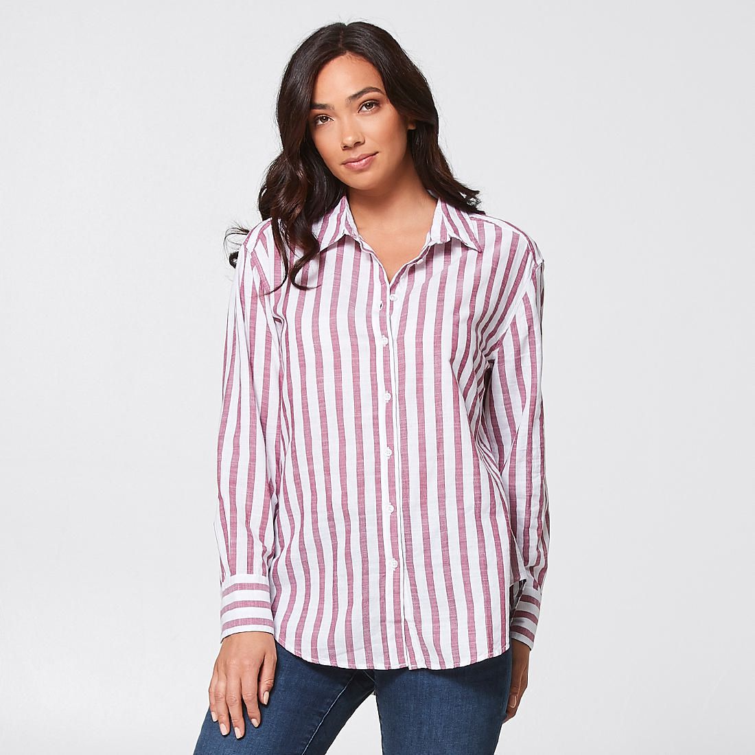 Courtney Shirt - Red/White Stripe 