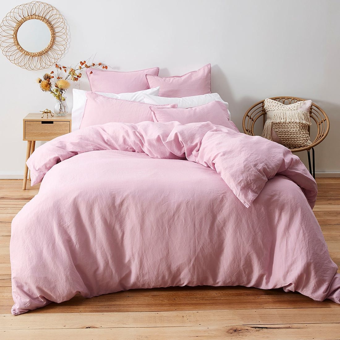 Linen Cotton Quilt Cover Set Pink Target Australia