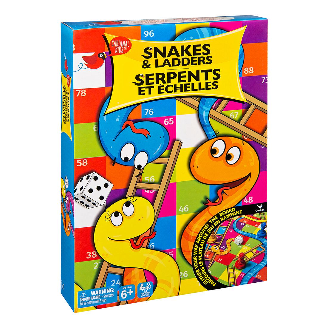 Age 6 and up,24 Players Cardinal Kids Snakes And Ladders Board & Traditional Games IN2439649