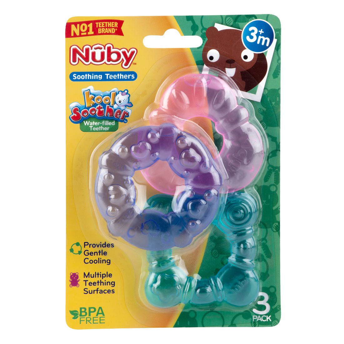 Nûby 3 Pack Kool Soother Water Filled 