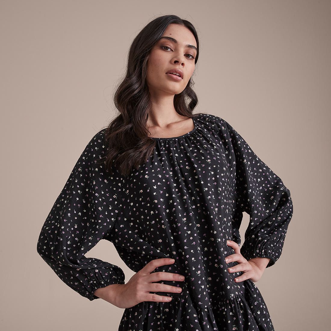 Lily Loves 3/4 Sleeve Smock Dress 