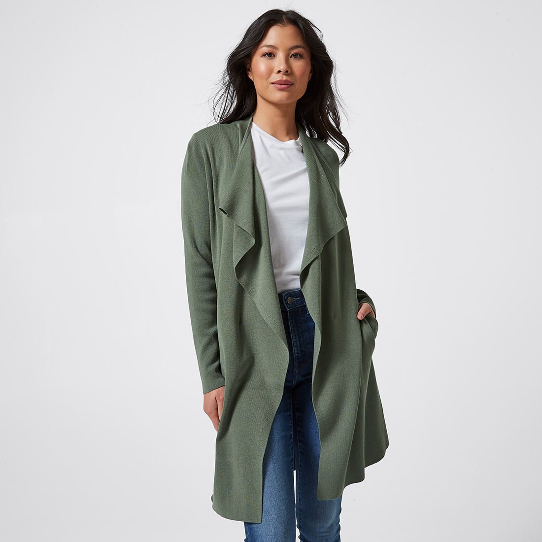 grey waterfall cardigan