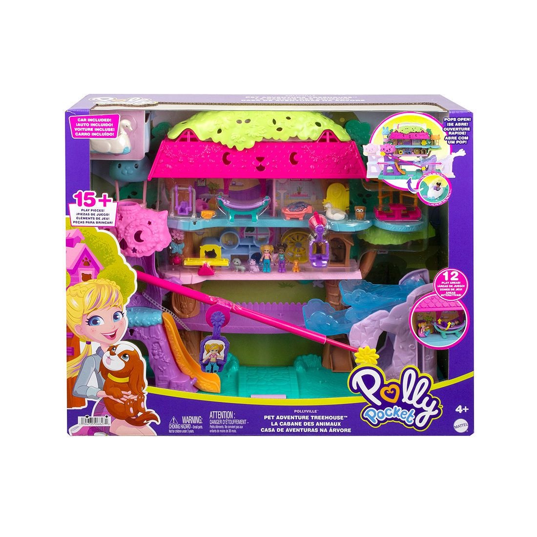 Polly Pocket Pollyville Pet Adventure Treehouse Playset Target Australia