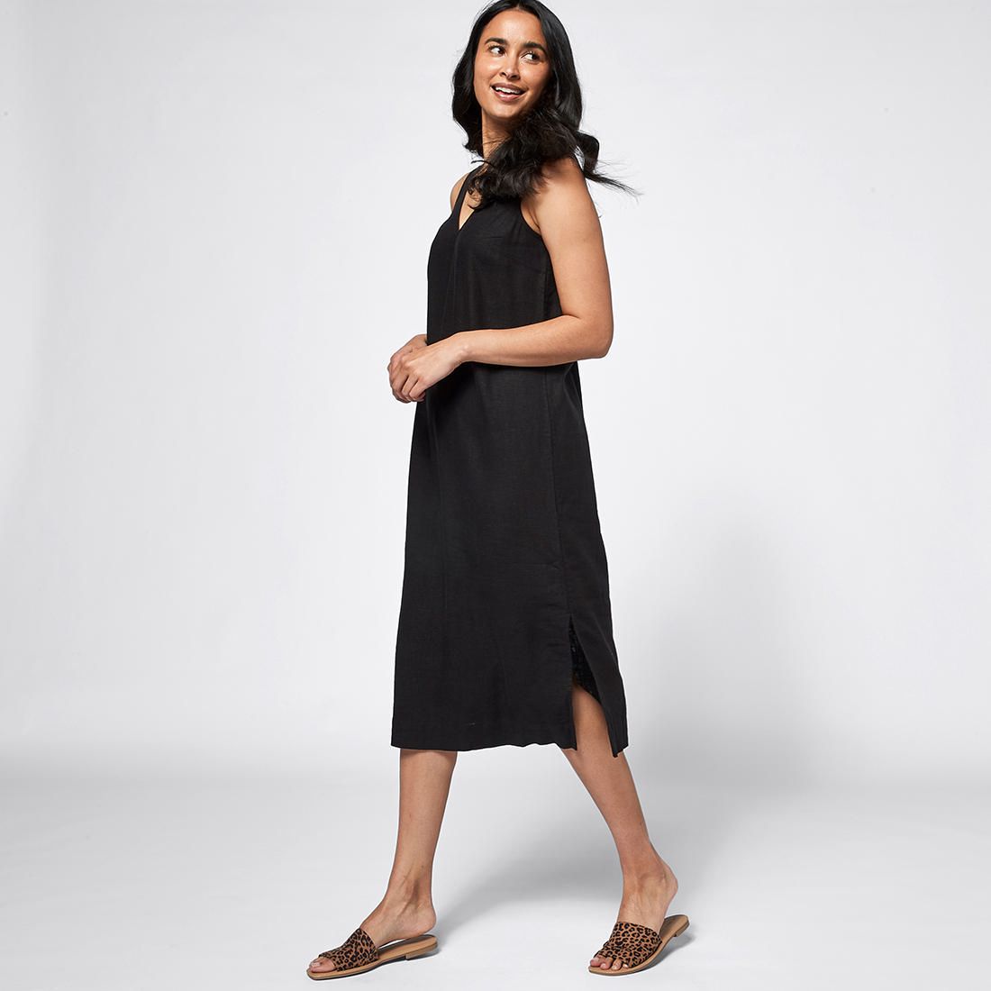 chinese dress ladies Tailored White Linen Shift Dress