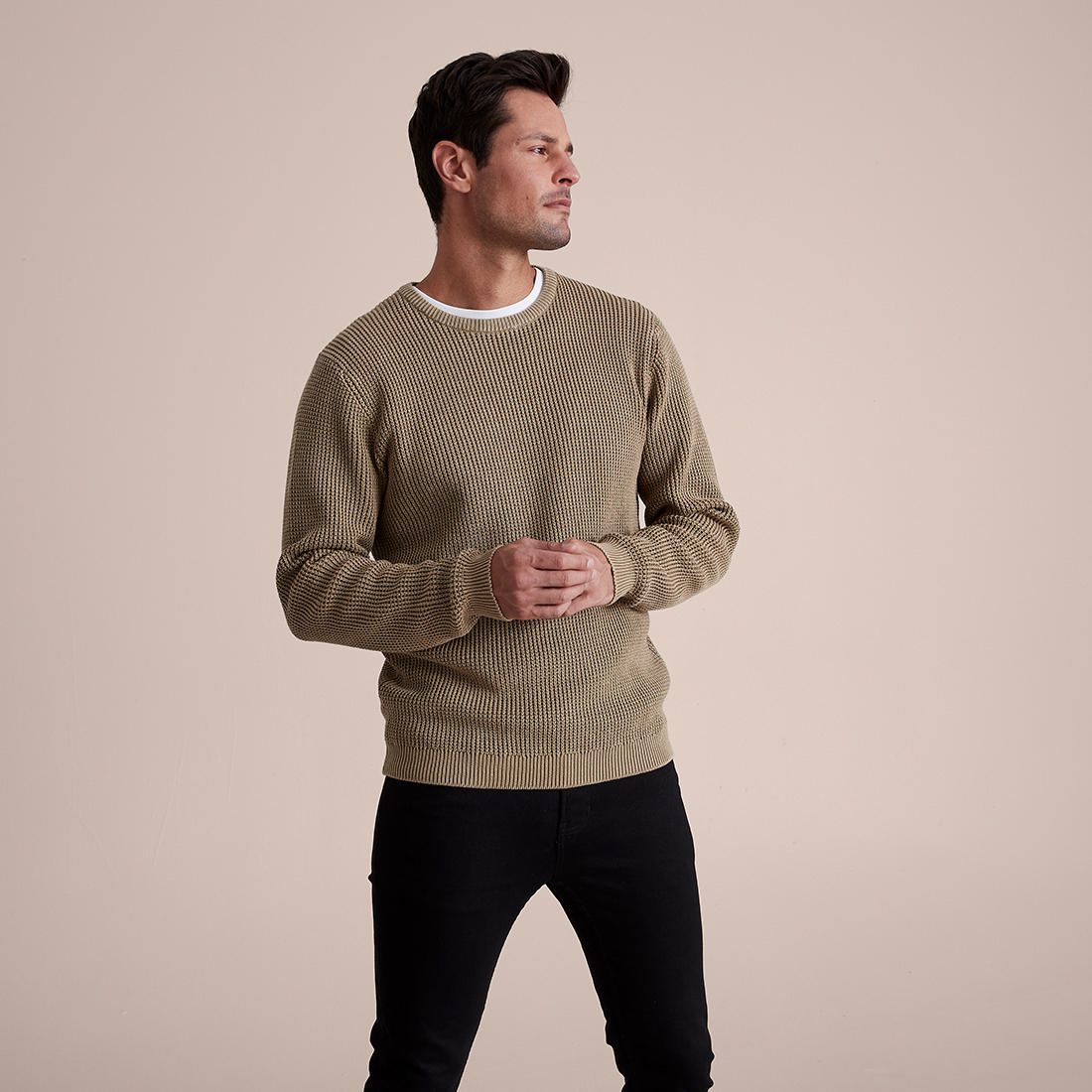 Waffle Knit Crew Neck Jumper | Target 