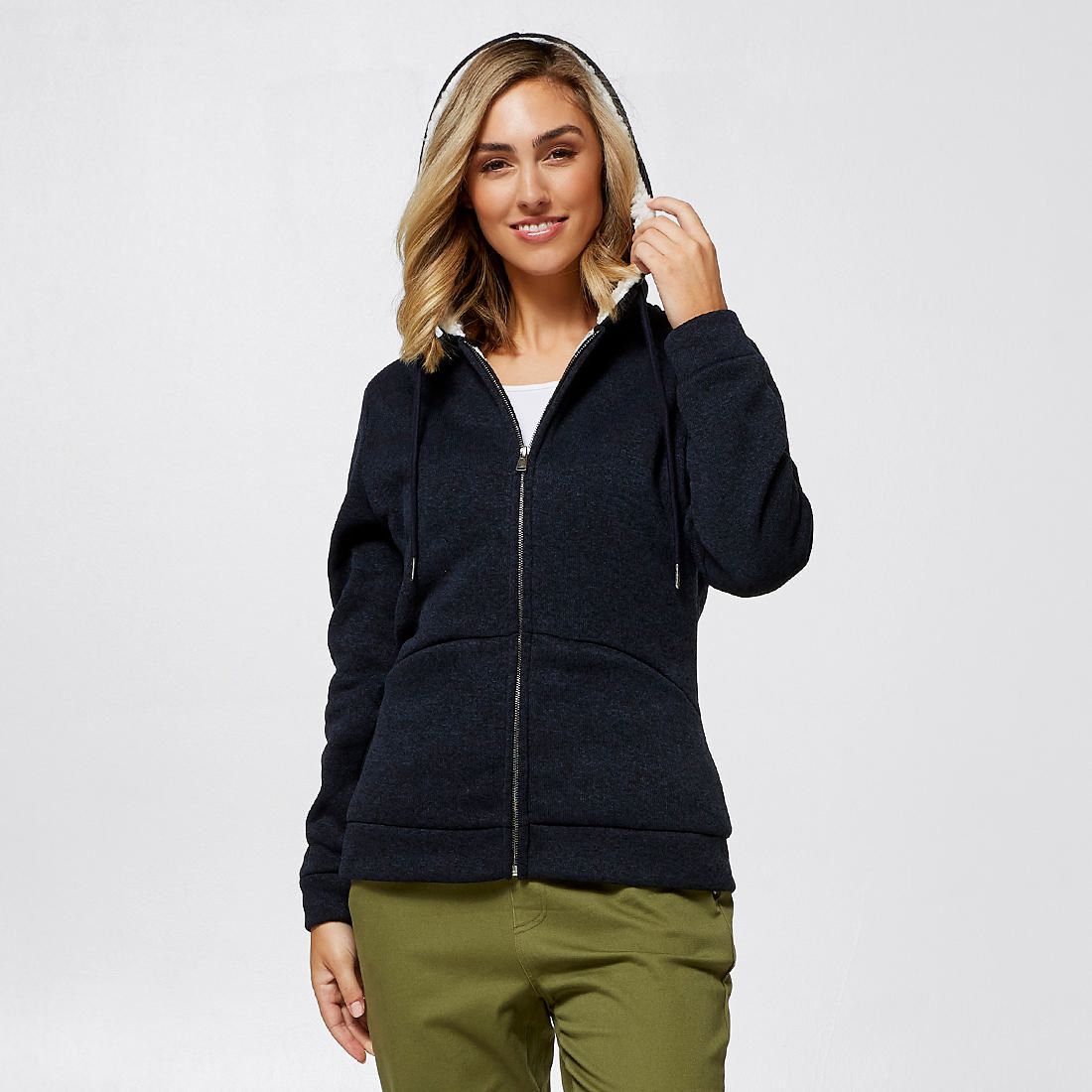 Buy > womans sherpa hoodie > in stock