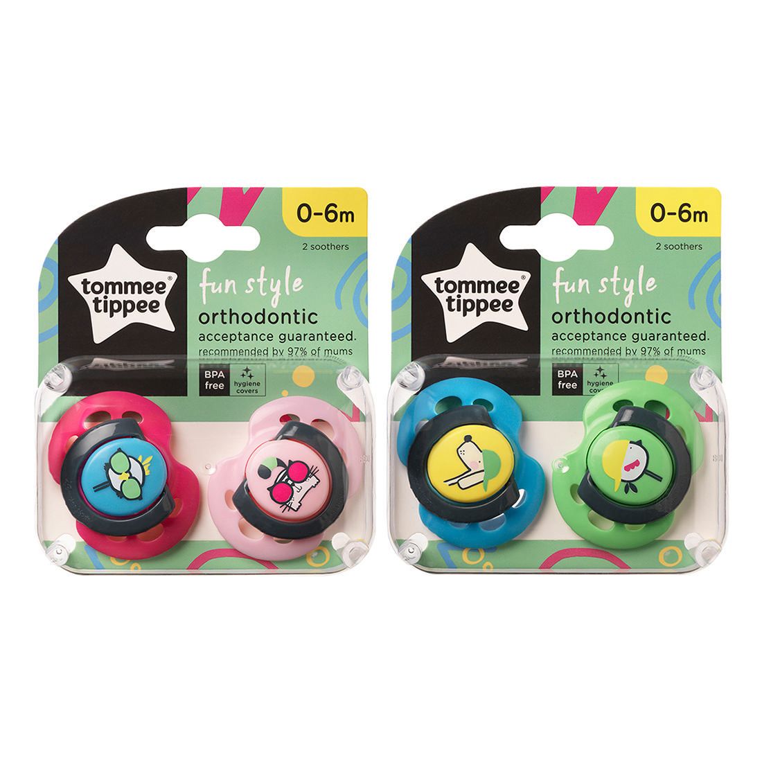 Tommee Tippee 2 Pack Fun Style Soothers 