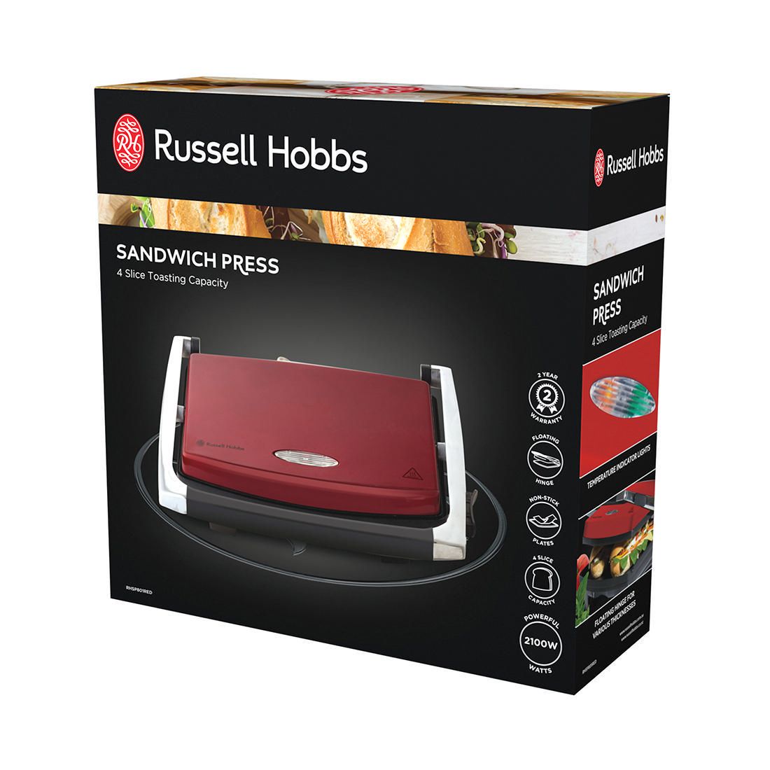 russell hobbs sandwich press rhsp801red