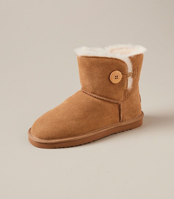 Womens Grosby Uggs Button Slipper Boots - Chestnut | Target Australia