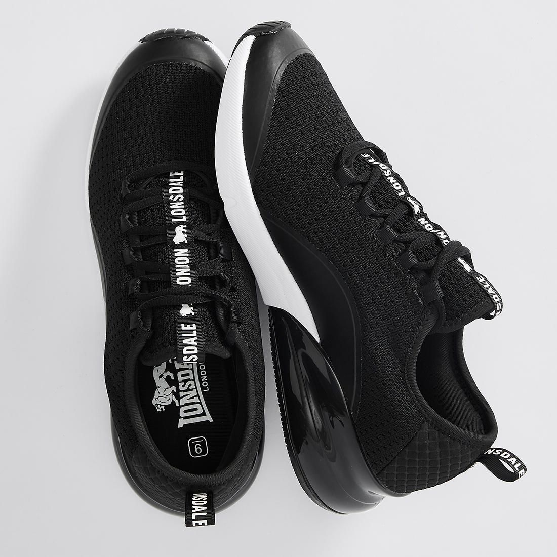 lonsdale black leather trainers