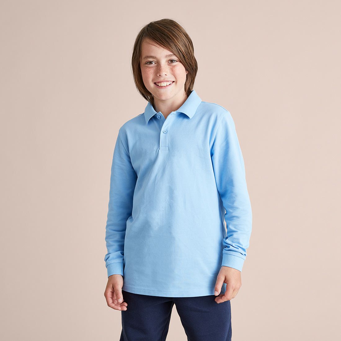 light blue polo long sleeve