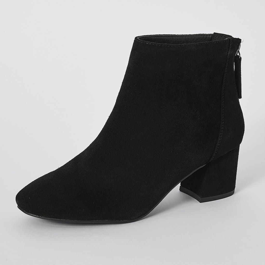 Belair Suede Round Toe Ankle Boots 