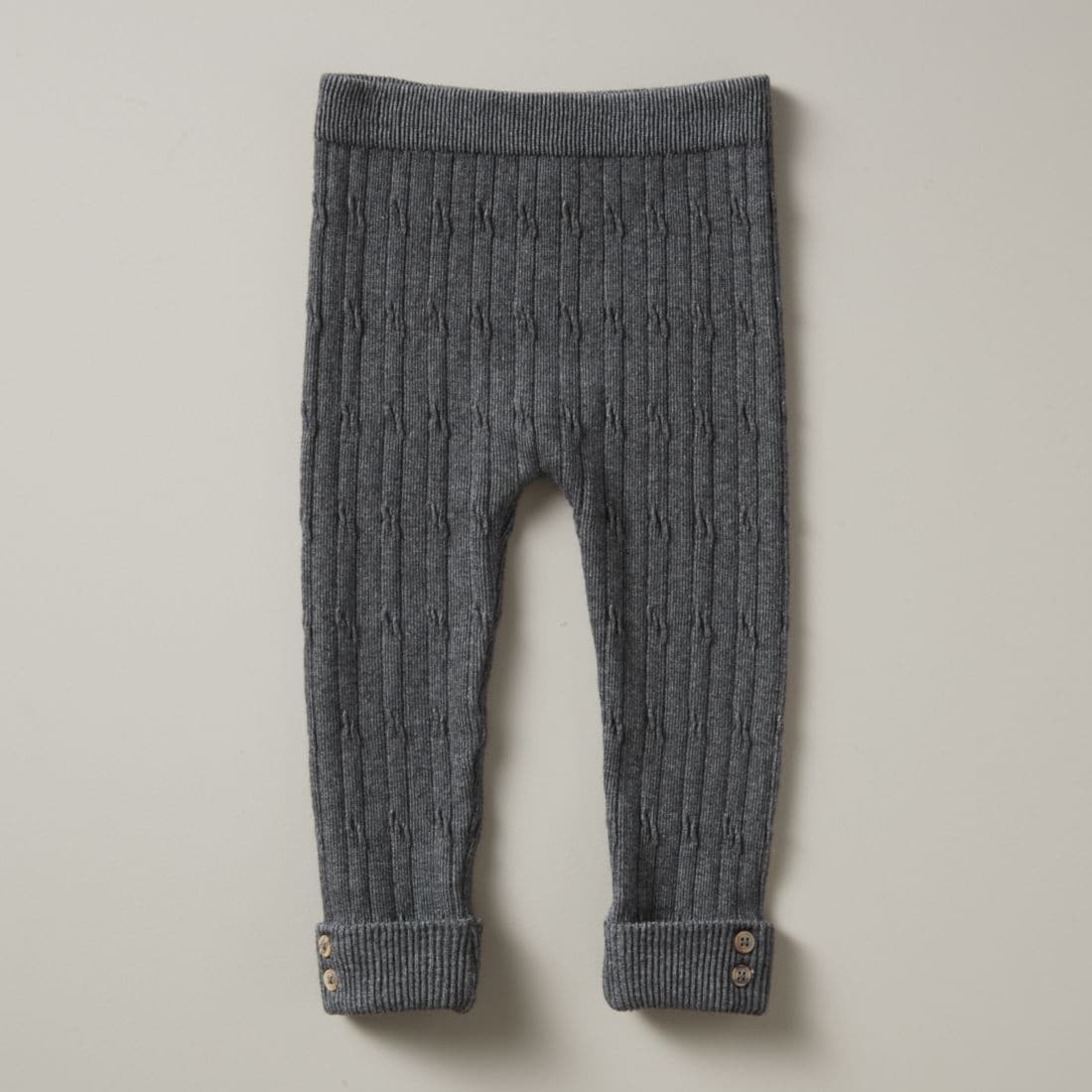 Baby Cable Knit Leggings - Charcoal 